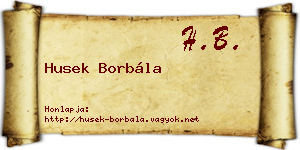 Husek Borbála névjegykártya